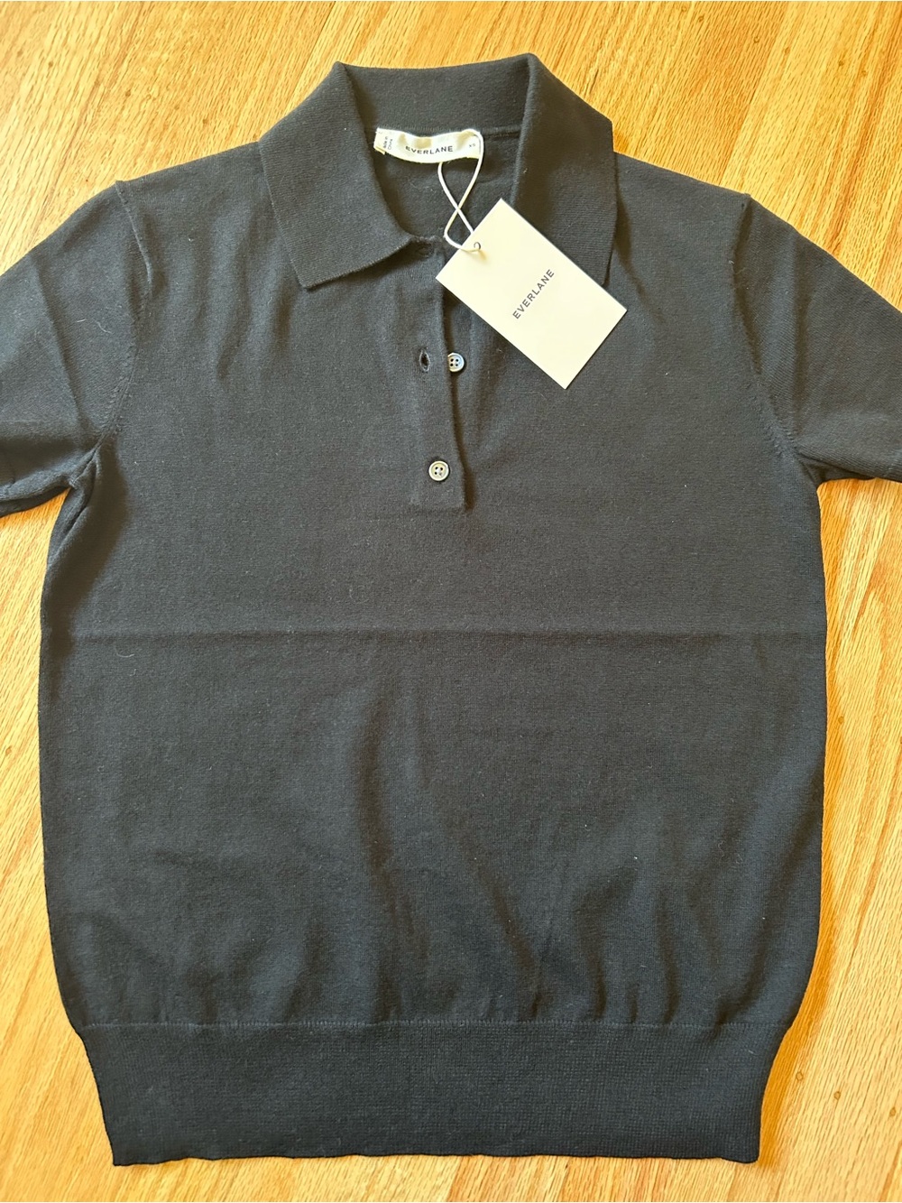 Everlane Black Short-Sleeve Polo with Tag